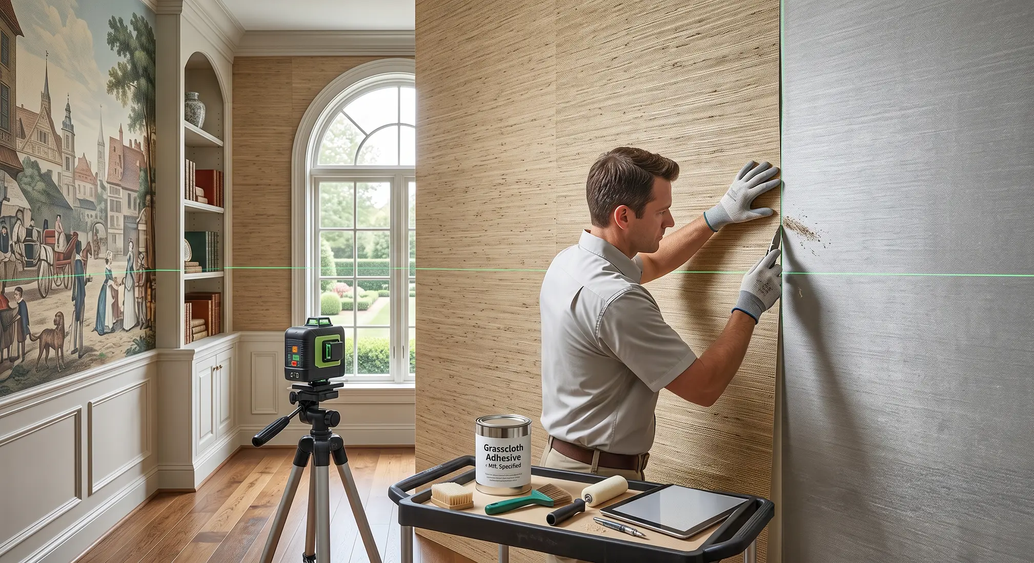 Premium wallpaper and grasscloth installation in Los Angeles County