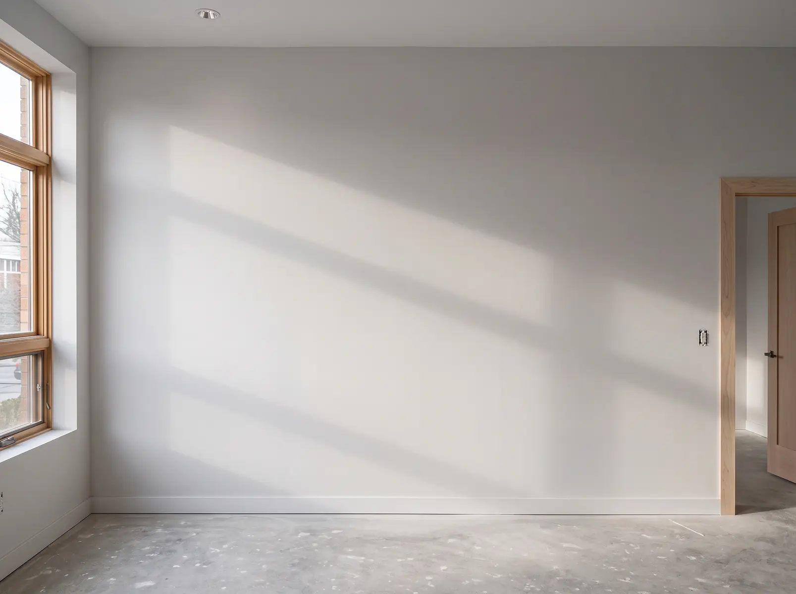 Smooth Level 5 skim-coated wall sealed and primed for luxury wallpaper